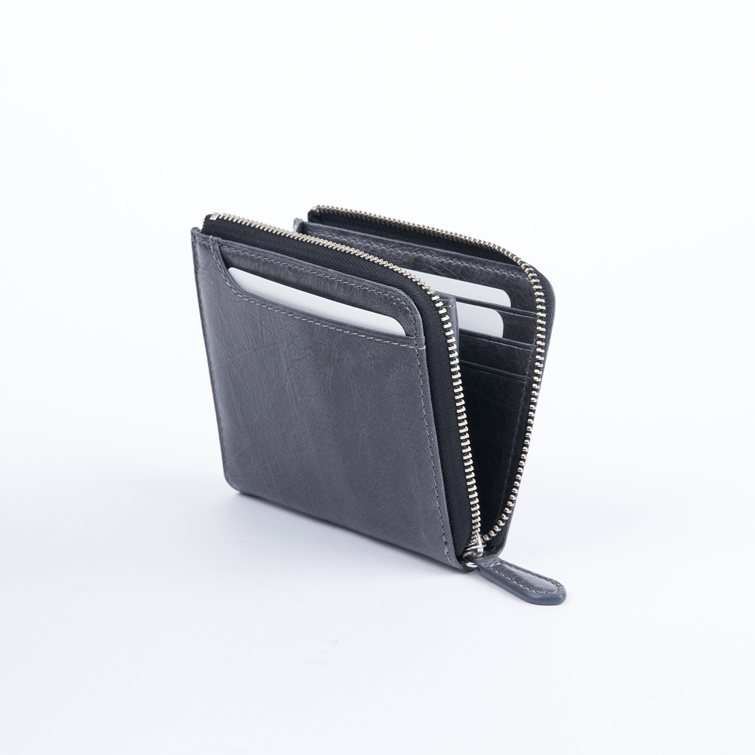 Alba L Zip Wallet | Crinkle Leather
