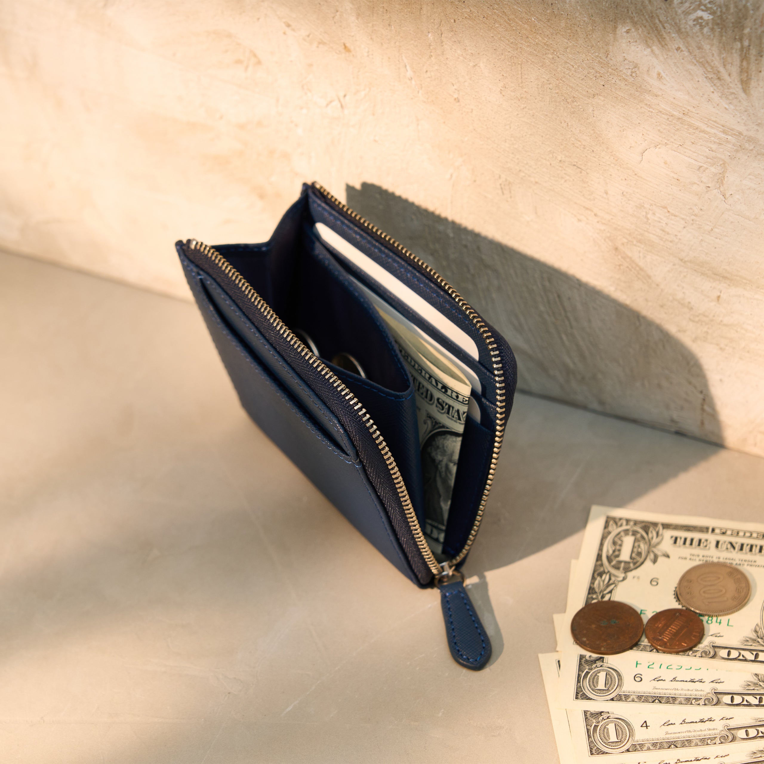 Alba L Zip Wallet | Cross Hatch Leather